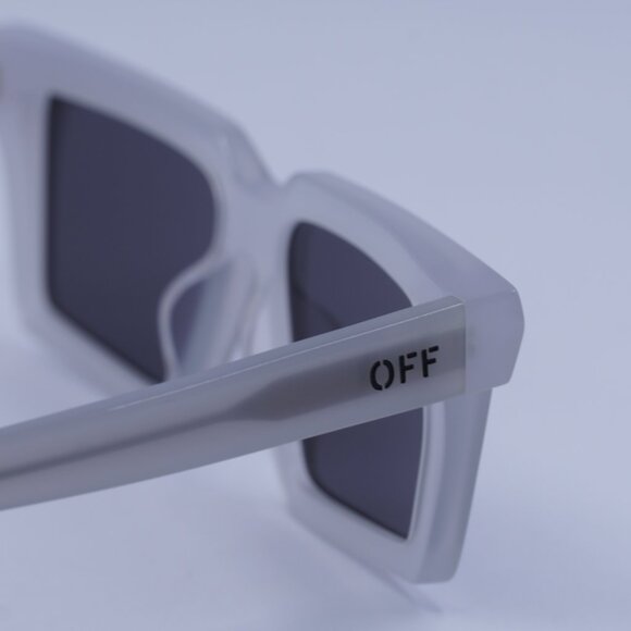 Off-White OERI142 WINDSOR 0907 Sunglasses Shiny Grey Square Frame, Grey Lenses - Picture 5 of 10